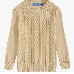 Kid’s Crewneck Sweater Ribbed Cable Knit Pullover Size Medium?